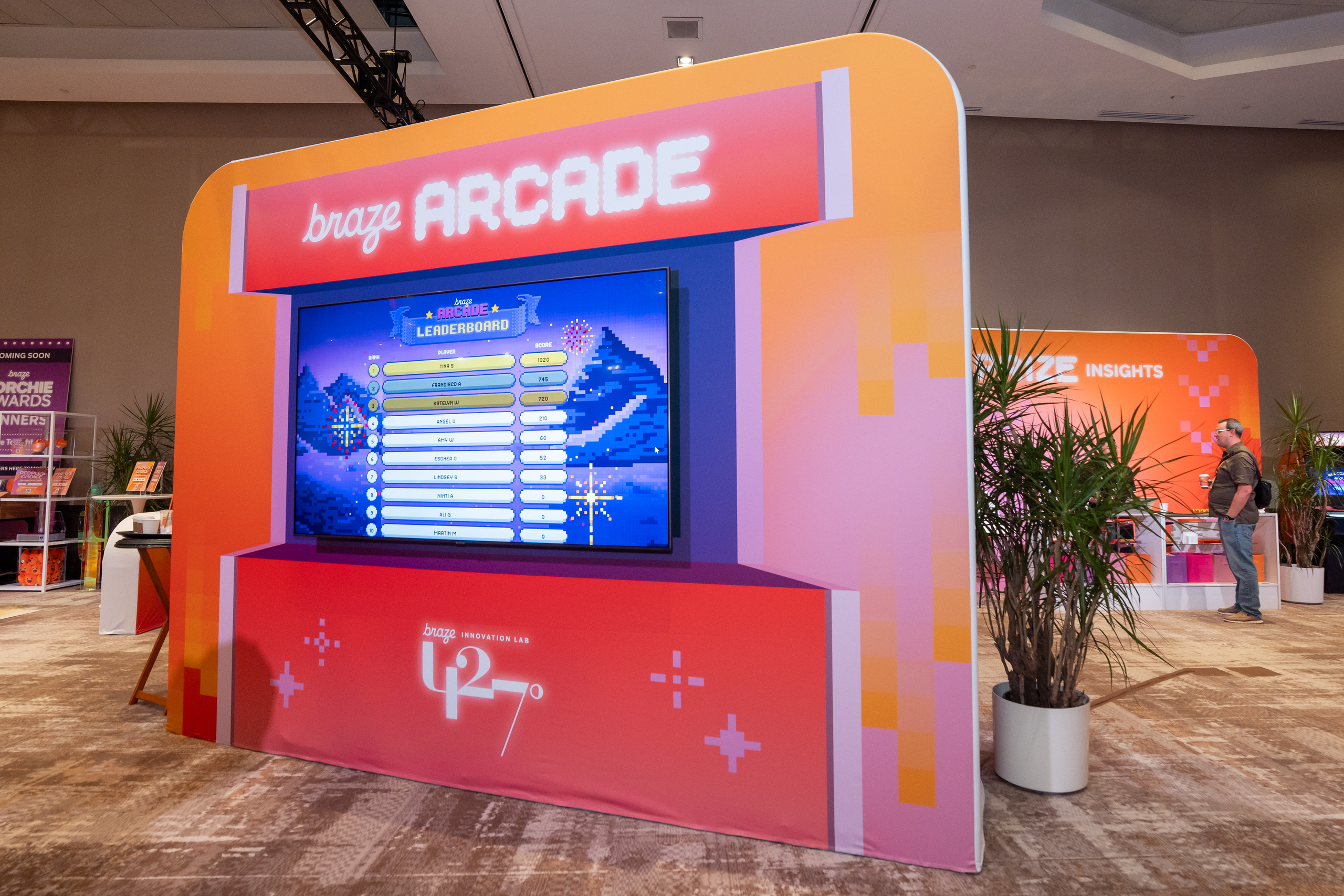 Braze Arcade leaderboard wall
