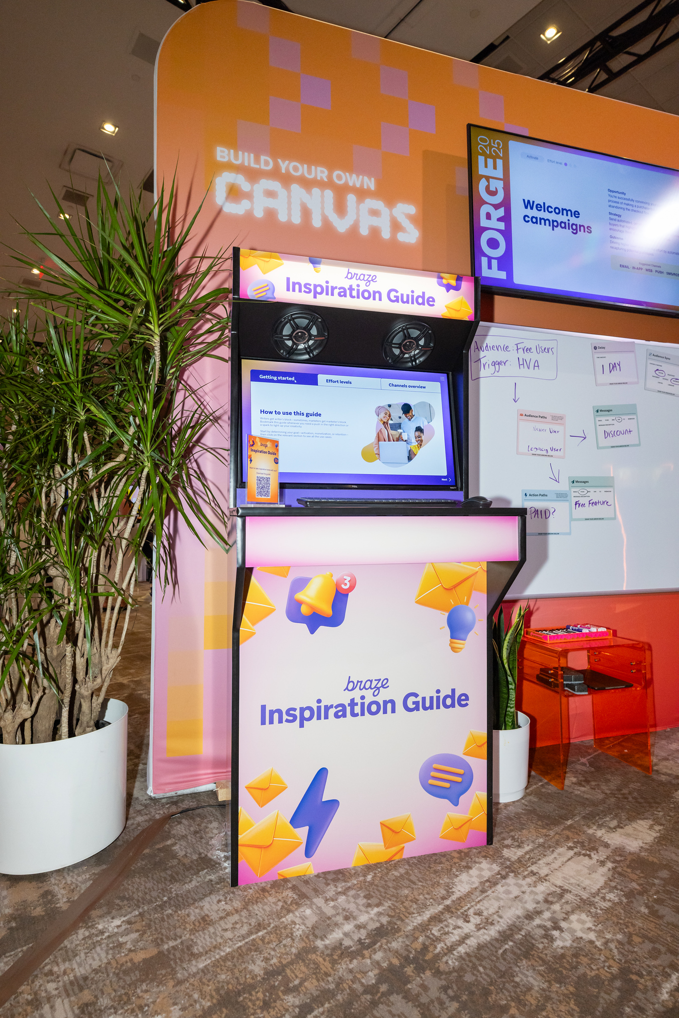 Braze Inspiration Guide kiosk at Forge